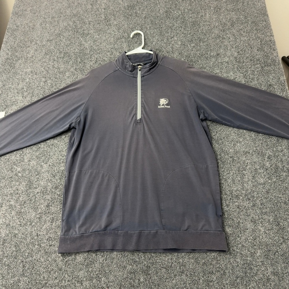 Indian Pond TravisMathew Pullover Mens L Grey Cotton Blend Quarter Zip Golf
